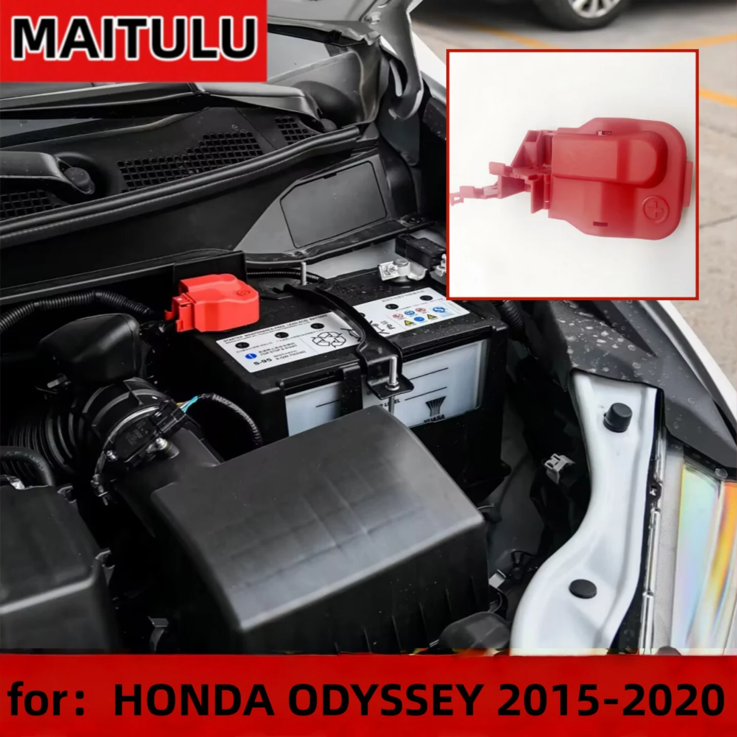 Red Battery Cable Terminal Cover Plastic 32418-T6A-300 For Honda ODYSSEY  2015 2016 2017 2018 2019 2020  OE 32418-T6A-300