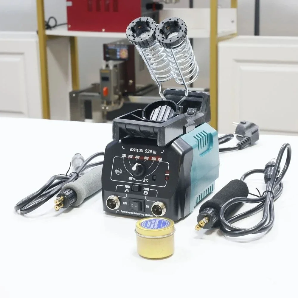 939 III  Double Tube Spring Soldering Iron Stand Holder for Electric High Temperature Resistance Welding