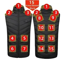 21Areas Heating Vest Men Winter USB Smart Temperature Control Jacket Self-heating Clothes Women Snow Lightweight Sleeveless Coat