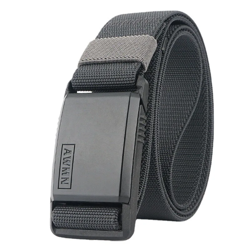 New Nylon Tactical Belt Mens Quick Detachable Automatic Buckle Belt Casual Elastic Pants Belts