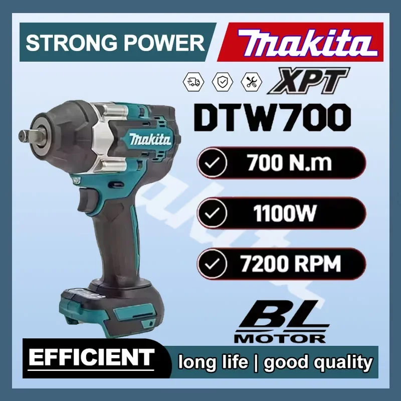 

Makita Electric Wrench DTW700 Brushless Multi Functional Rechargeable Lithium Battery Auto Repair High Torque Impact Wrench