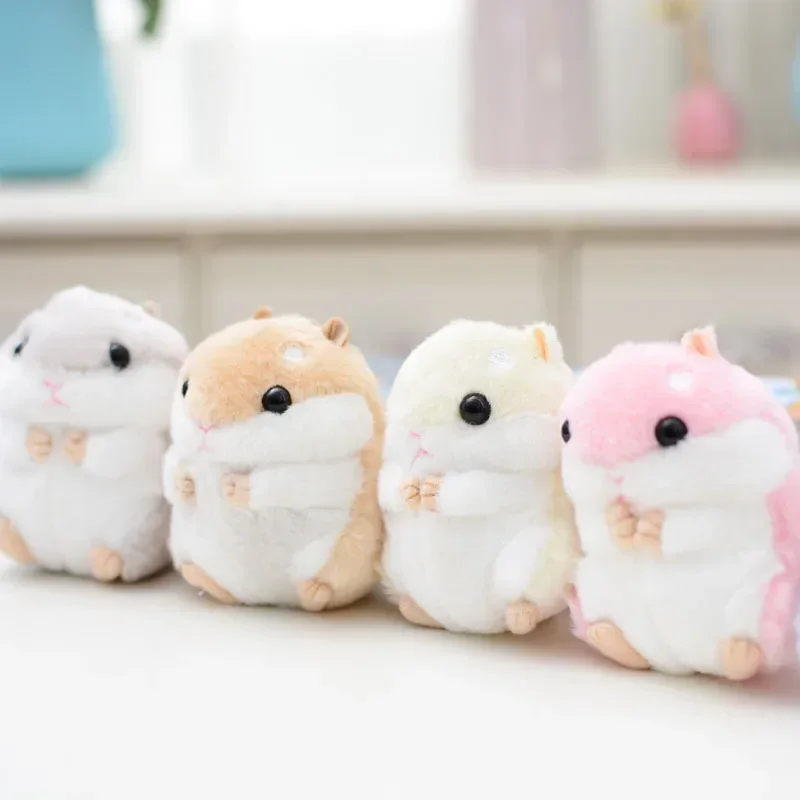 Brinquedos de pelúcia animais crianças brinquedos chaveiro recheado 10cm hamster pingente bonito bonecas crianças criança presentes de natal saco boneca para o bebê