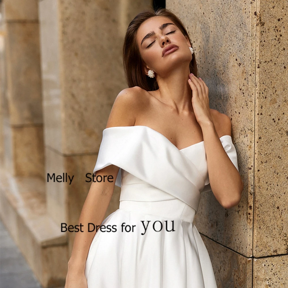 Fashion Ivory Wedding Dresses with Satin Simple Bridal Gowns Court Train Sleeveless New Vestido De Novia Strapless Robe Summer