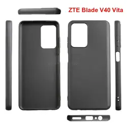 Dirt-resistant Plain Soft Black TPU Phone Case For ZTE Blade A72 Case For ZTE Blade V40 Vita Cover for ZTE V 40 Vita Etui Bumper