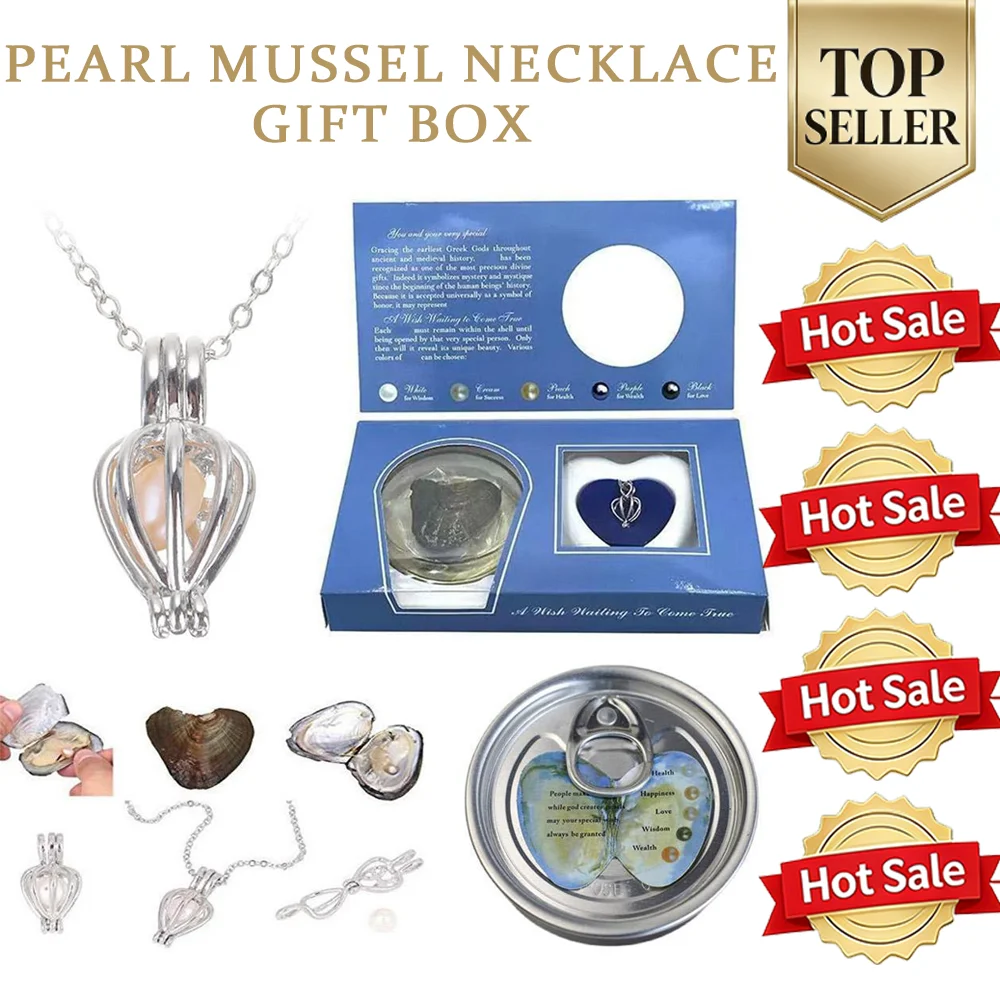 Conjunto de Joyería Romántica para el Día de San Valentín, Collar de Perlas de Ostra, DIY, Abre tu Propia Sorpresa de Perlas, Regalo Festivo