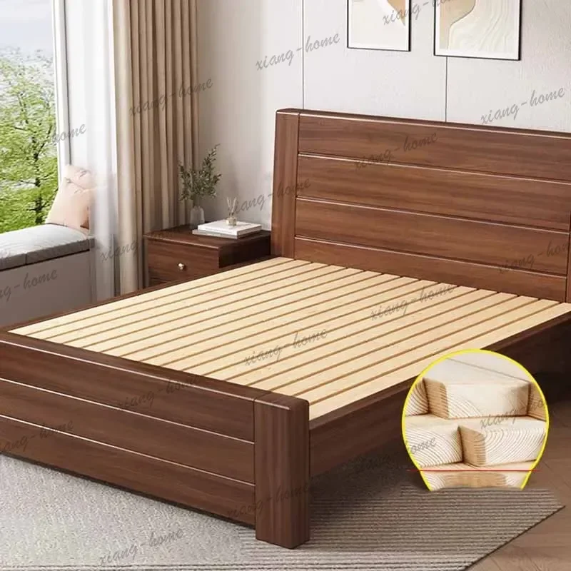 Waterproof Adult Bed Frames Luxury Platform Modern Headboards Full Size Double Bed Storage Bedframe