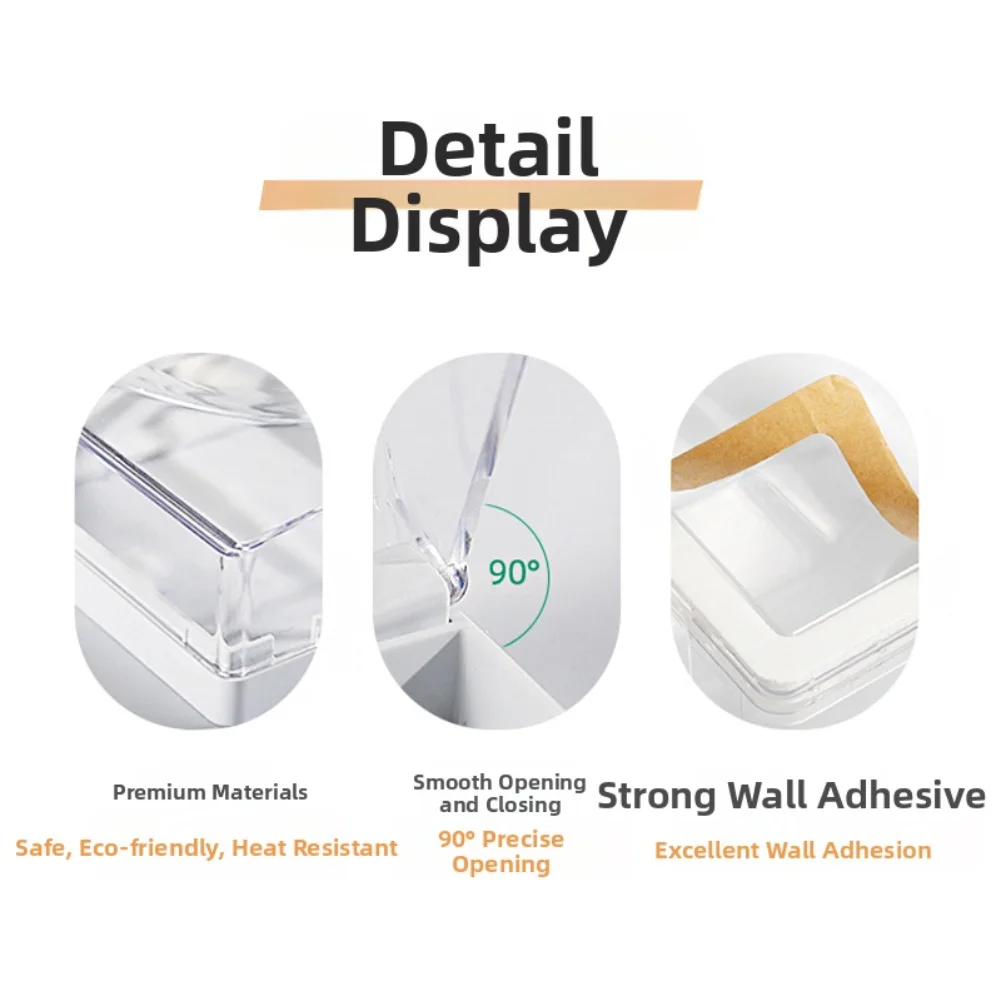 Transparent Guard Waterproof Socket For Kitchen Excellent Sealing Long-lasting Plastic High-strength Plastic For Wall Outlets