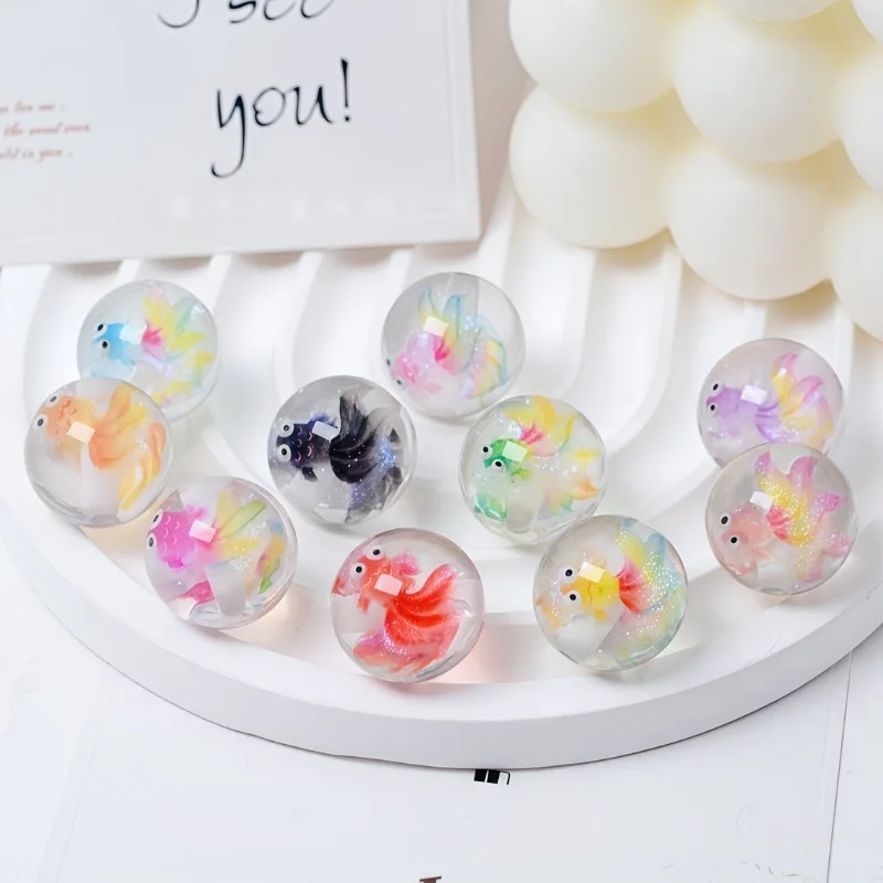 Nouveau modèle Perles décoratives porte-bonheur Poisson rouge, Kit de matériaux et accessoires pour la création de bijoux (stylo de perlage, bracelets, colliers), Couleurs aléatoires