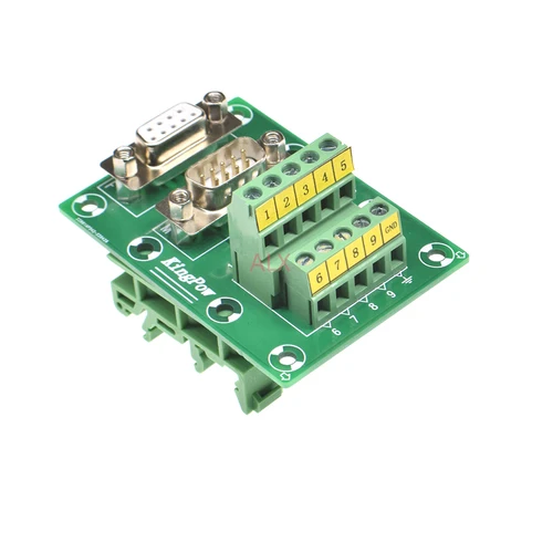 Imagen 2 del producto 1 Uds Db9 macho hembra enchufe a adaptador de bloque de terminales placa Pcb d-sub 9pin conector convertidor montaje en carril Din