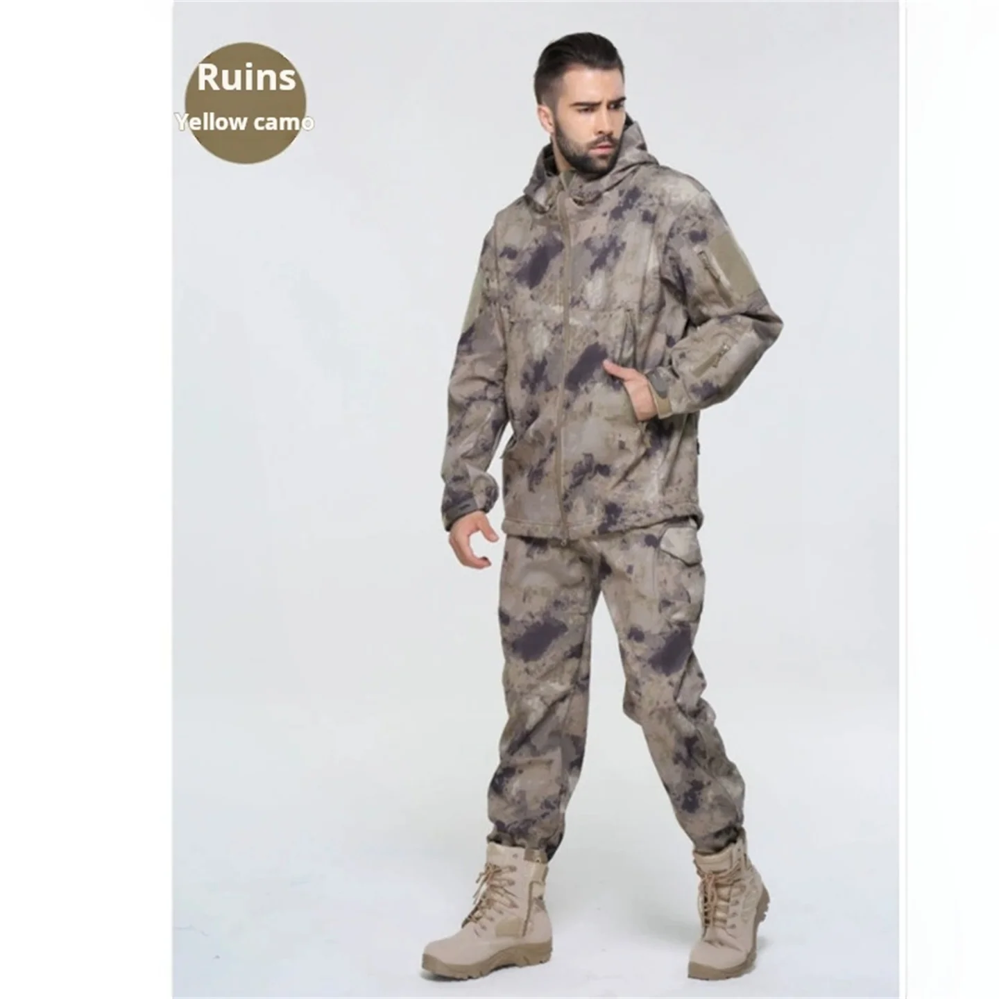 Men Women's Camouflage Hunting Uniform TAD Soft Shell Jacket Pants Winter Outdoor Windproof Waterproof Thermal Tactical Suit - view 5