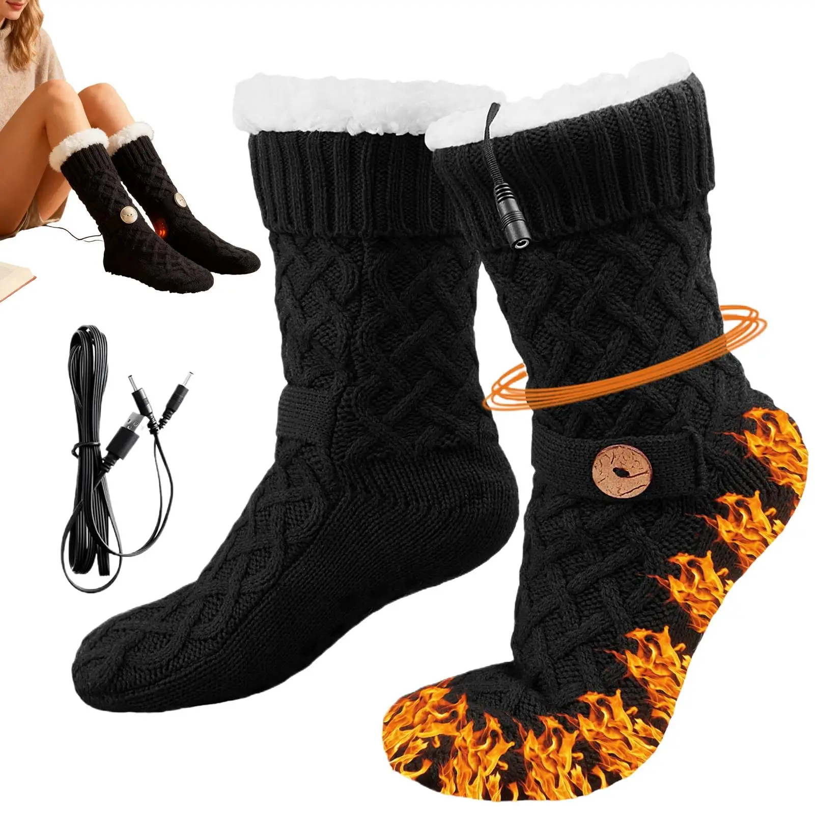 

Heated Socks For Women Comfortable Ergonomic Warmer Breathable Heated Sock For Winter Sports Ski Snowboarding Outdoor Activities