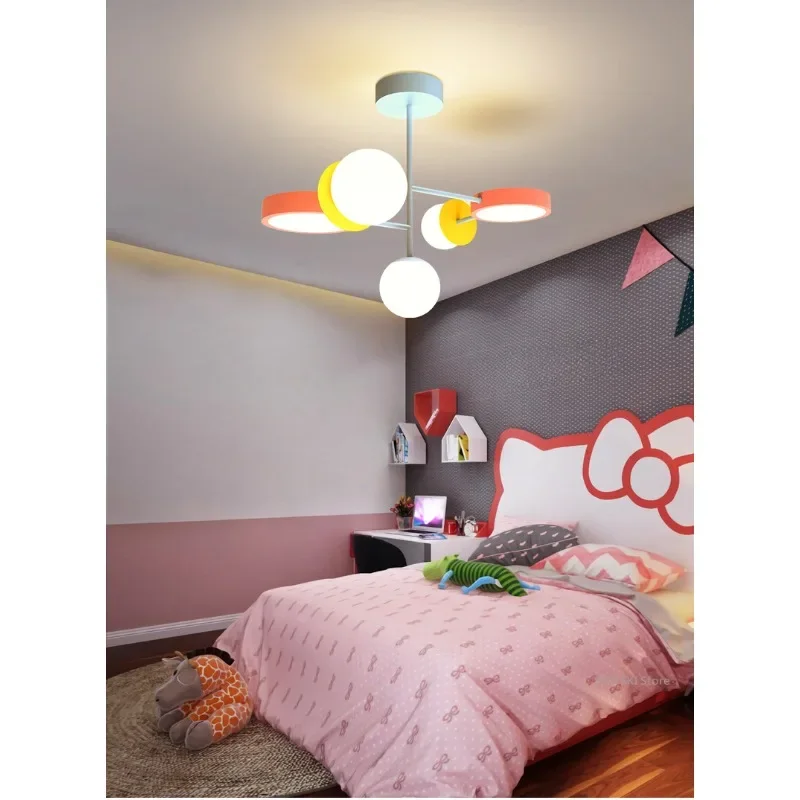 GHJUYIOL Nordic children's room pendant lights, bedroom lighting fixtures, creative and fashionable colorful room lights