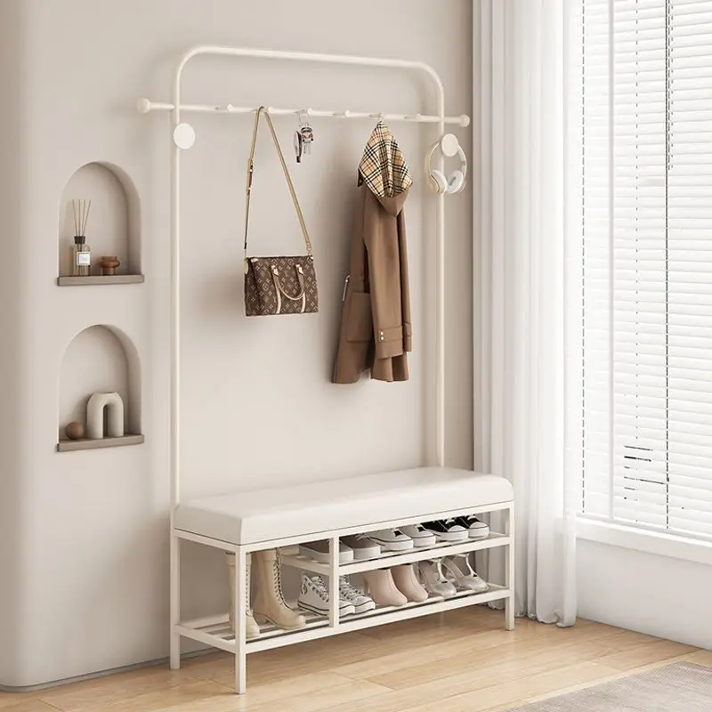 

Home change shoes, shoe stool floor hanger, door integration household metal coat rack shoe rack