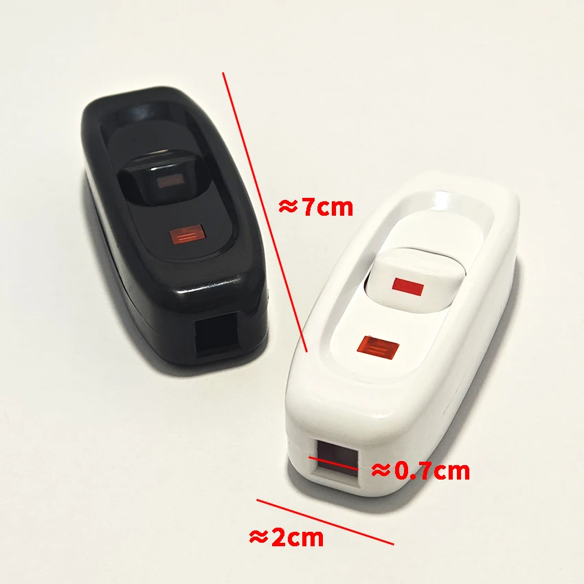 On/Off Button with Indicator Inline Cord Switch for Table Lamp Desk Light Bed Lamp 10A 250V Appliance Switch