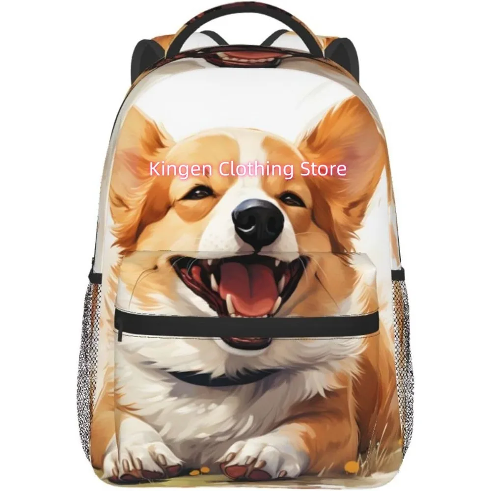 Uroczy plecak na laptopa z psem rasy Corgi, lekki, uniwersalny plecak podróżny na co dzień, plecak unisex do szkoły dla mężczyzn i kobiet.