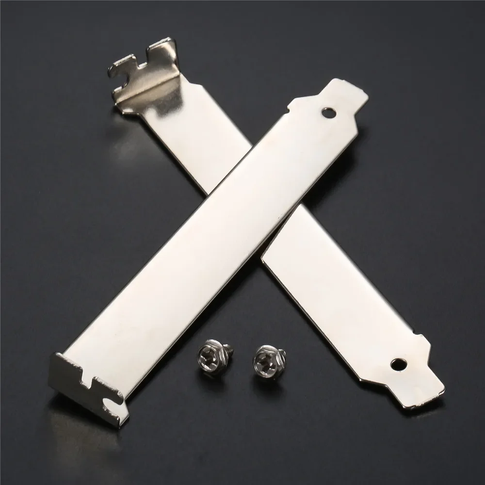 2pcs Computer Case Rear Slot Cover PCI Bracket with screws Metal Blank Dust Filler Standard Height Design Universal Accessories