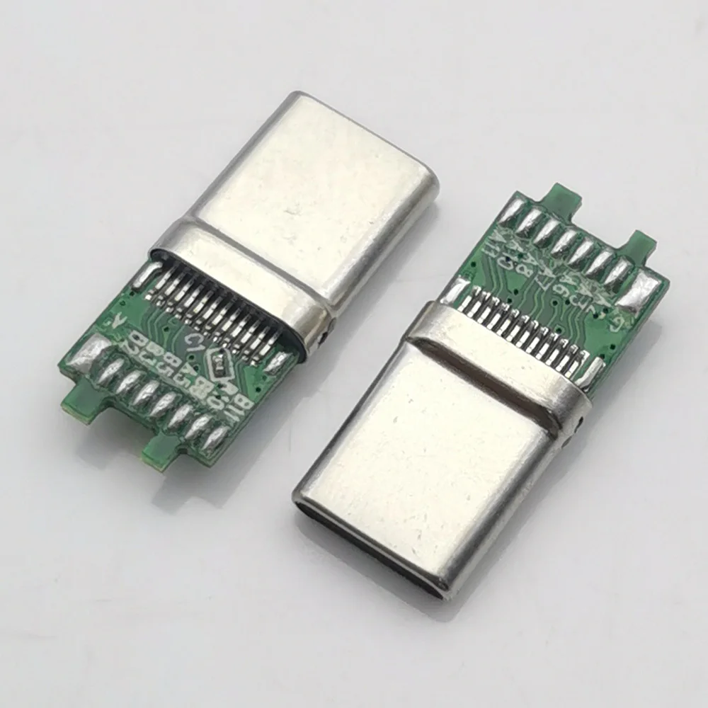 2-10 sztuk USB TYPE-C męskie złącze 24Pin płytka drukowana szybkie ładowanie drut spawalniczy wtyczka ładowania 16 złącza lutowane z kondensatorem 10NF — zdjęcie 7