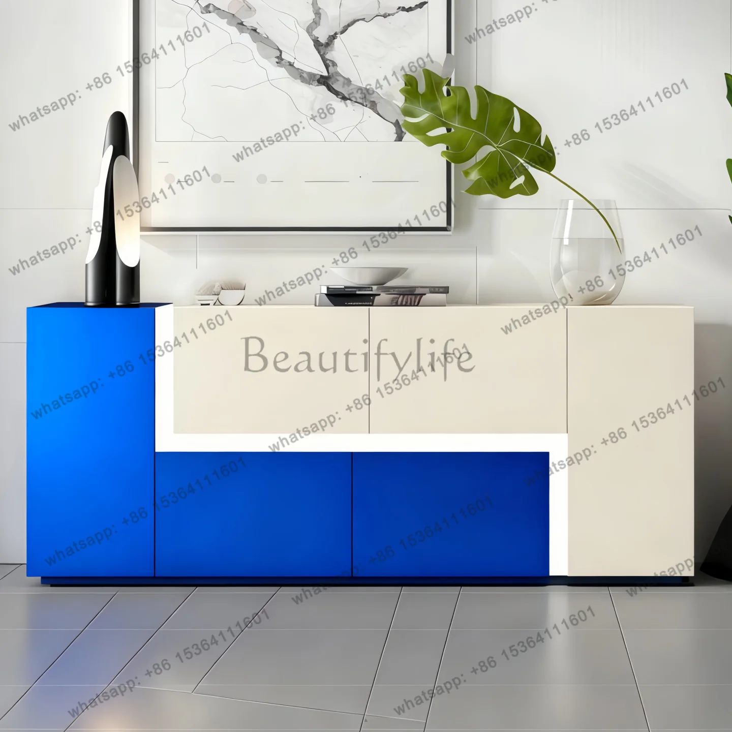 Medieval style paint meal side entrance cabinet living room wall storage decorative cabinet