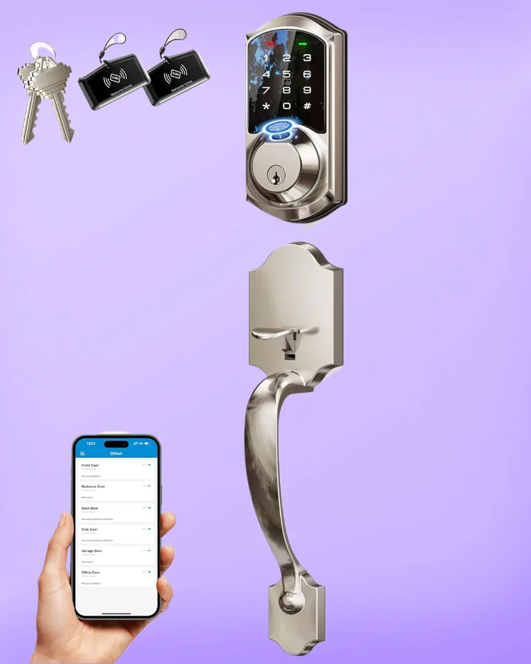 Veise impressão digital keyless entrada teclado deadbolt fechaduras inteligentes para porta da frente com alça conjunto,