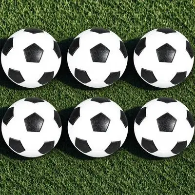 Pelotas de fútbol de mesa en blanco y negro, Mini reemplazos de ABS de 32mm para juegos de fútbol, decoración de fiestas, sala de juegos, 6 uds.