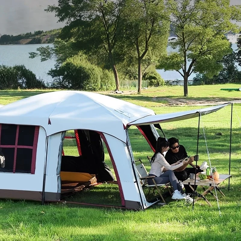 

Complete Vehicle Tail Tent Set for SUV Off-Road Camping Featuring Two Bedrooms & One Living Room with Rainproof Design