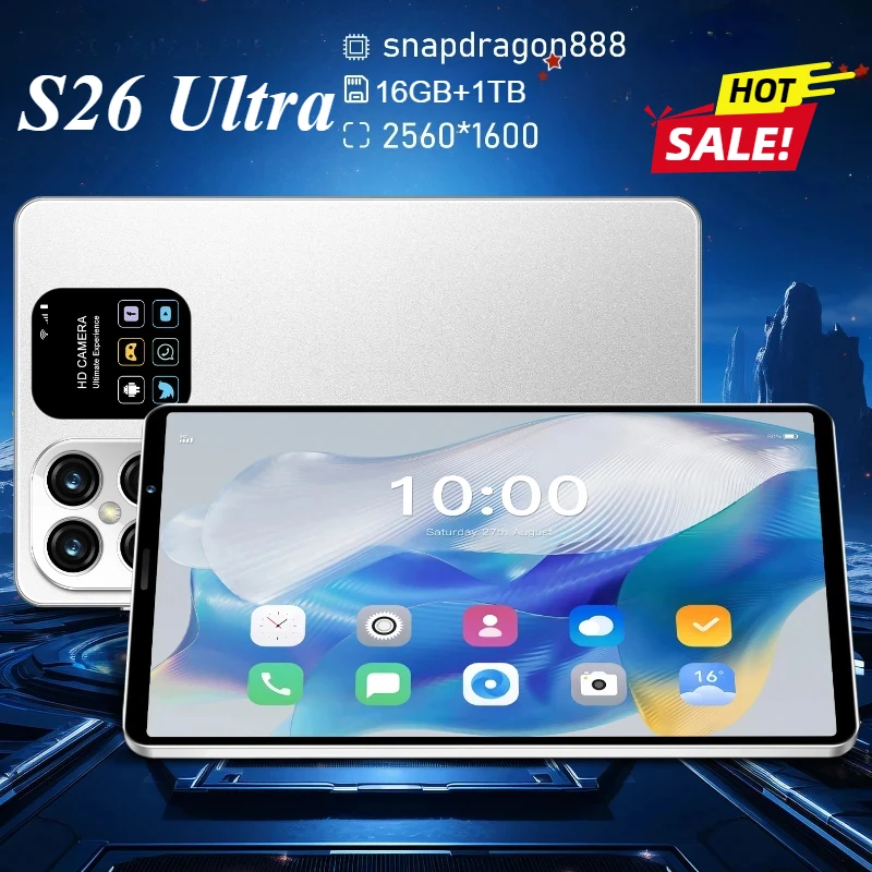 Original S26 Tablet PC Android13 11Inch HD 16+1TB Snapdragon888 Pad Unlocked Dual Card 5G Wifi Call MI Global Version