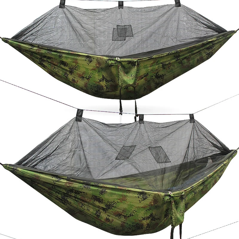 

Lightweight Nylon Durable Green High Toughness Outdoor Camping Sleeping Hammock with Mosquito Net