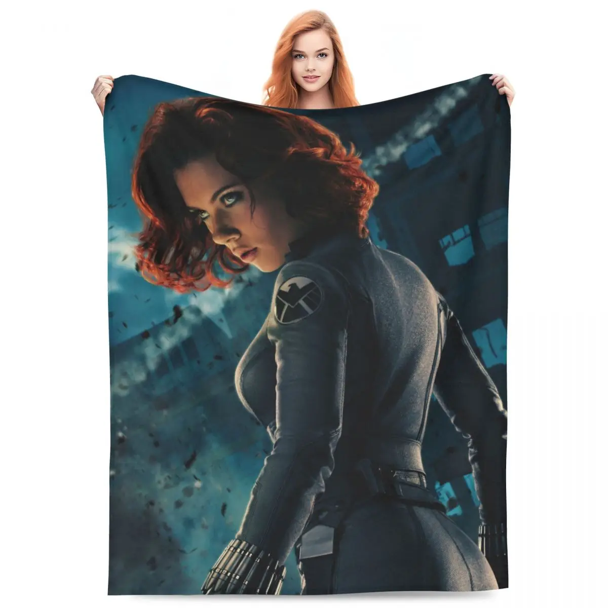 Scarlett Johansson Blanket Quality Soft Warm Black Widow Throw Blanket Winter Travel Living Room Novelty Bedspread