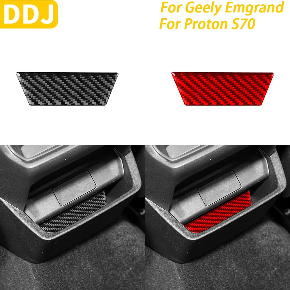 

For Geely Emgrand 2022-2025 For Proton S70 2021-2024 Carbon Fiber Rear Storage Panel Trim Cover Car Interior Accessories Sticker