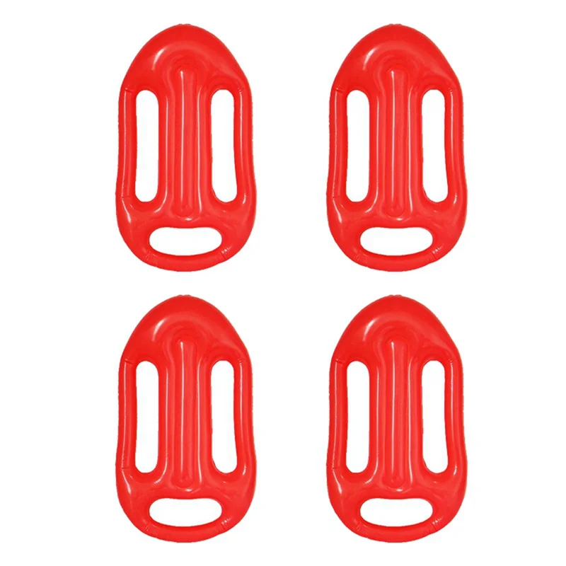 ODIES-4 Pcs Children Practice Swimming Surfboard Red Inflatable Floating Board Blowing