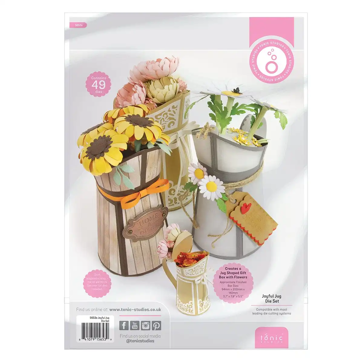 

New Tonic Dies Joyful Jug - Showcase Die Set Blooming Bouquet Die Gift Box Molds DIY Scrapbooking Card Flower Christmas Stencil