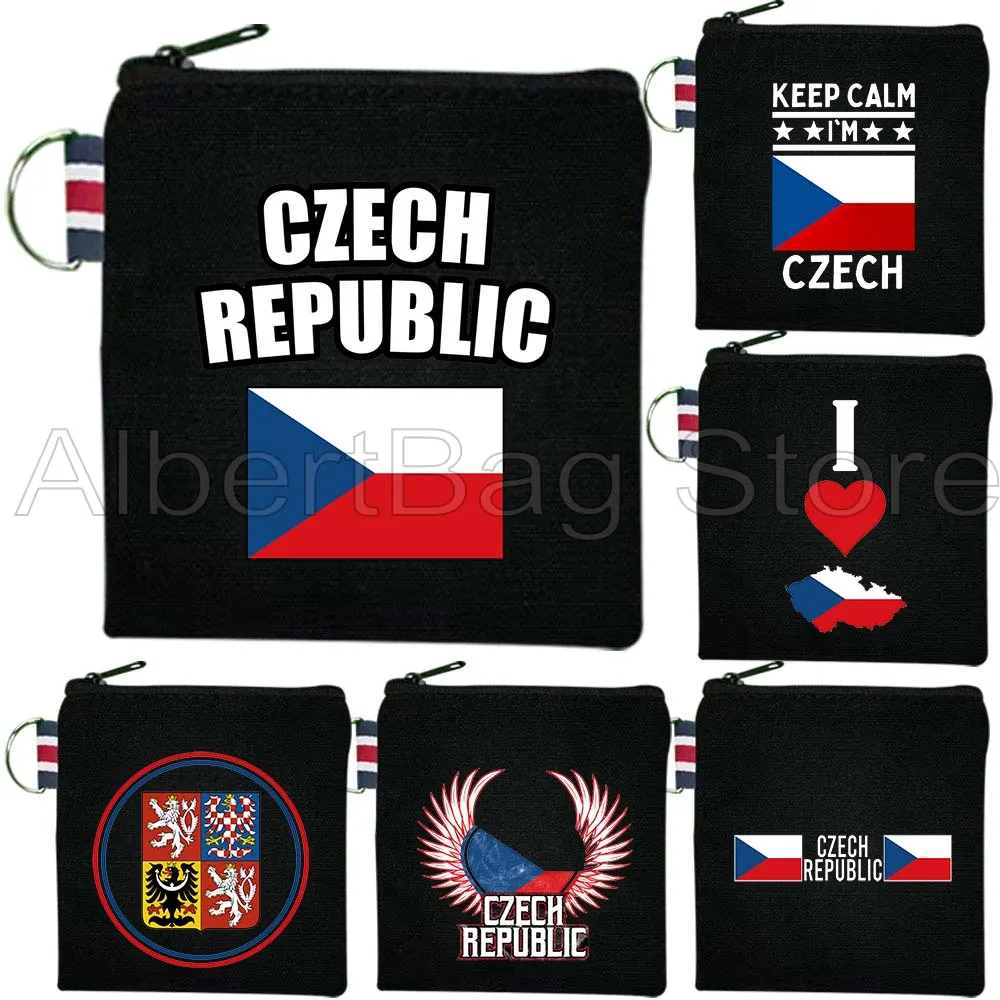 

Czechia Country Flag Czech Republic Map Customized Gifts Canvas Bag Coin Purse Square Key Storage Card Bag Cotton Wallet Pouch