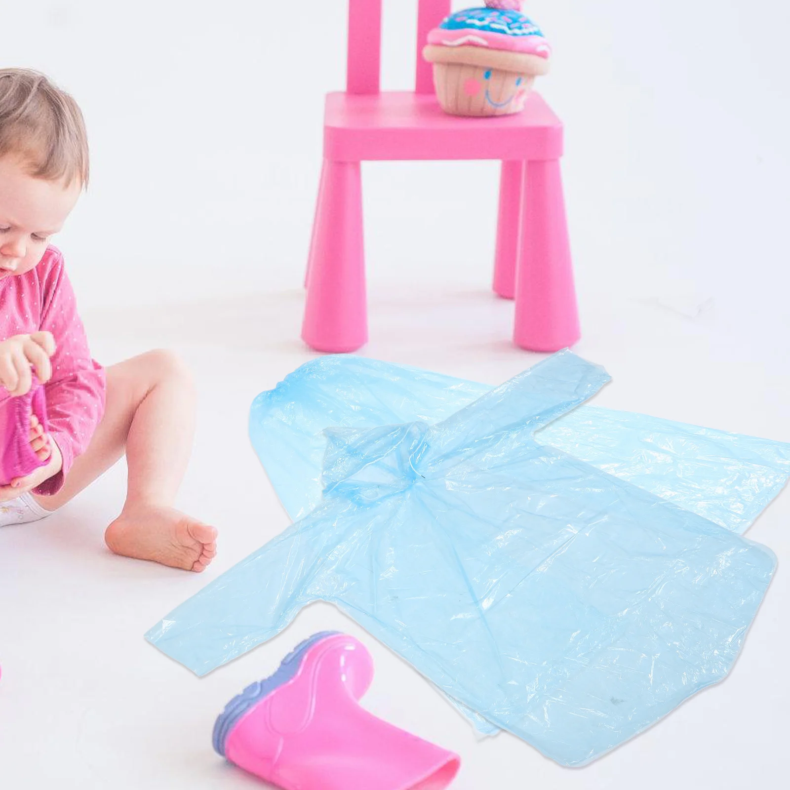 

1Set Kid Thickened Disposable Raincoat Rain Pant Cover Set Splashproof Pe Material Outdoor Travel Hiking Rafting Rainwear