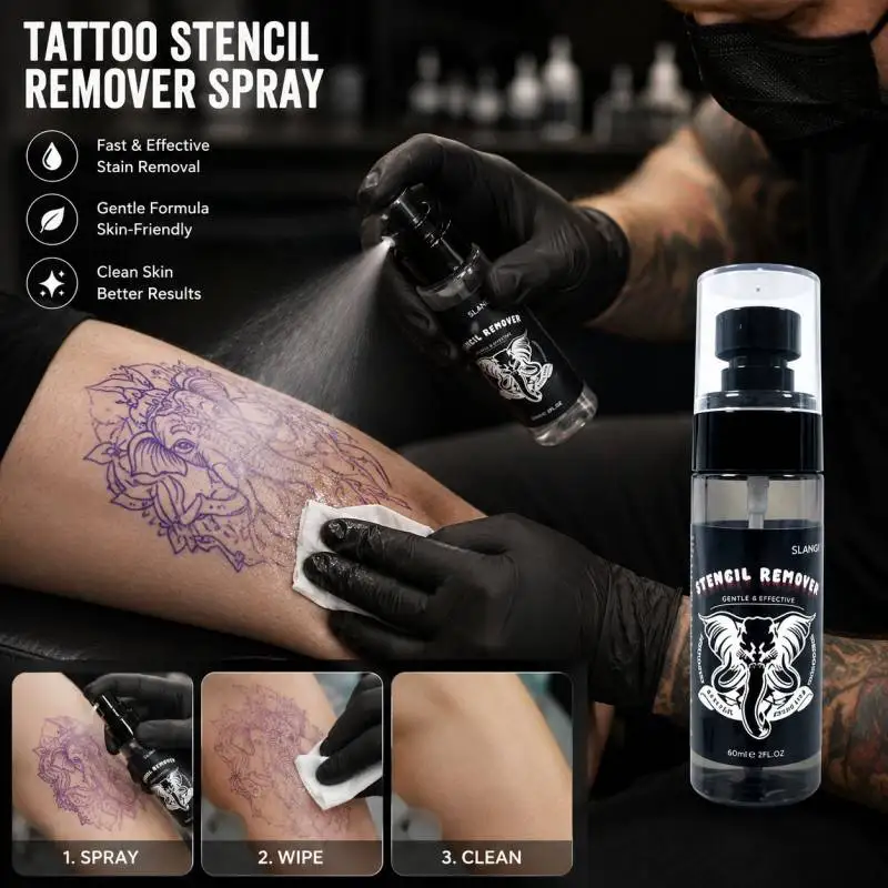 Tattoo Template Residue Remover Featuring 2.03oz Wiping Wet Tissues Fast Dissolving Mild Skin Cleaner Tattoo Artists Hobbyists