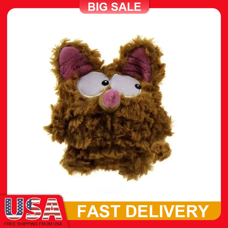 

Bush Monster Squeaky Plush Dog Toy with Chew Self Cleaning Mineral Beads Deodorizing Puppy Chew Resistant Pet Play