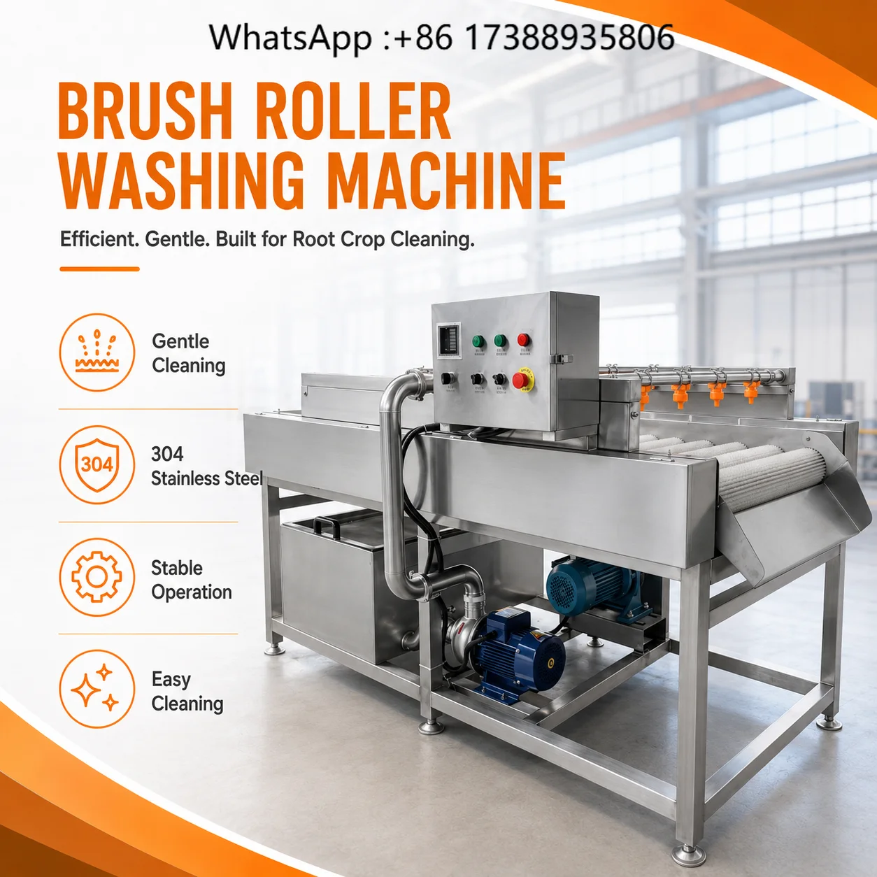 Commercial Multi Roller Parallel Brush Washing Peeling Machine Automatic Potato Carrot Vegetable Cleaner Equipment