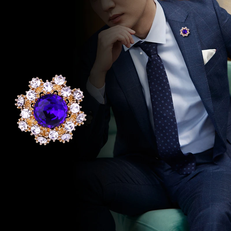 Nowa moda Mini gwiazda Broszka Kryształ Rhinestone Odznaka Szpilki do klapy Męski garnitur Kołnierz płaszcza Luksusowe broszki dla kobiet Biżuteria Prezenty
