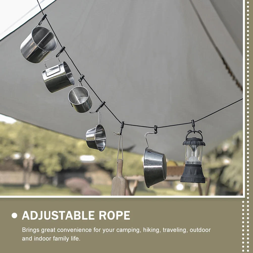 

1Set Windproof Clothesline Outdoor Hanging Rope Adjustable Lightweight Camping Clothes Drying Rope Windproof Clothesline