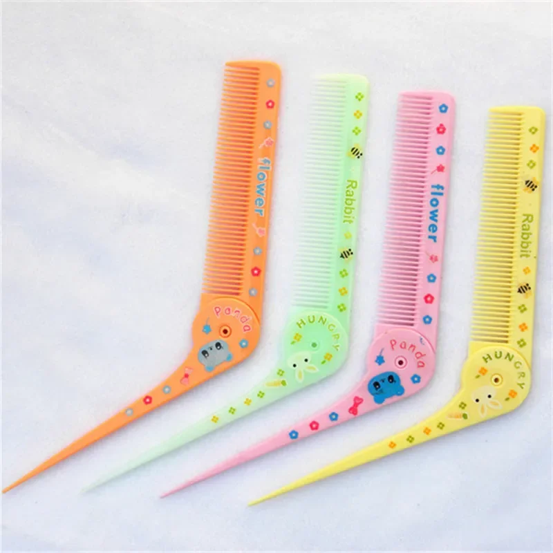 Baby Cute Cartoon Folding Hairbrush Kids Portable Pointed Tail Comb for Children Boys Girls Baby Hair Care Comb Edge Brush