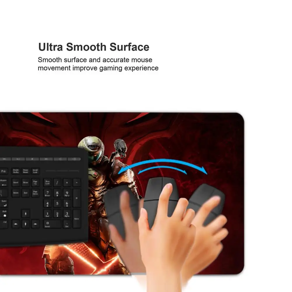 Hot Game D-DOOM E-Eternal Mousepad Gaming Accessories Large MouseMat Gamer XXL Carpet PC Cabinet Tablepad 900x400MM Mausemat Rug view 4