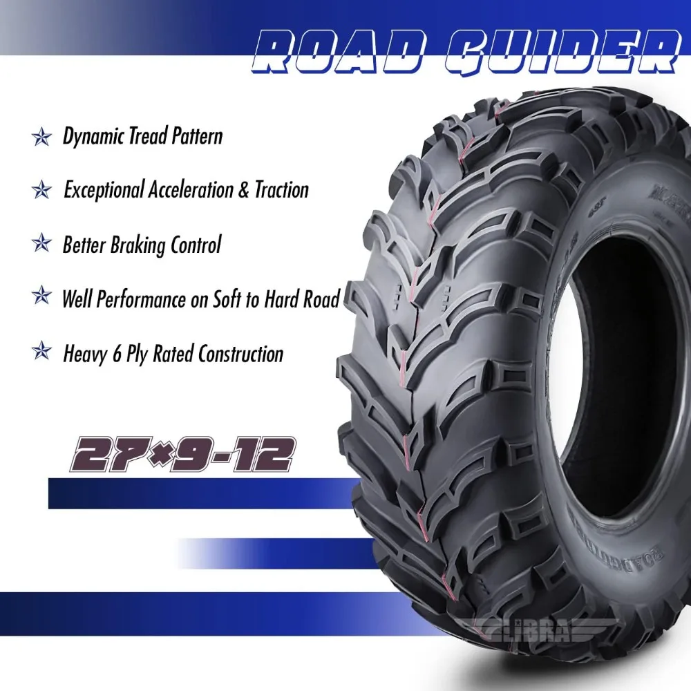 Conjunto de 2 pneus novos ATV UTV 27x9-12 27x9x12 6PR