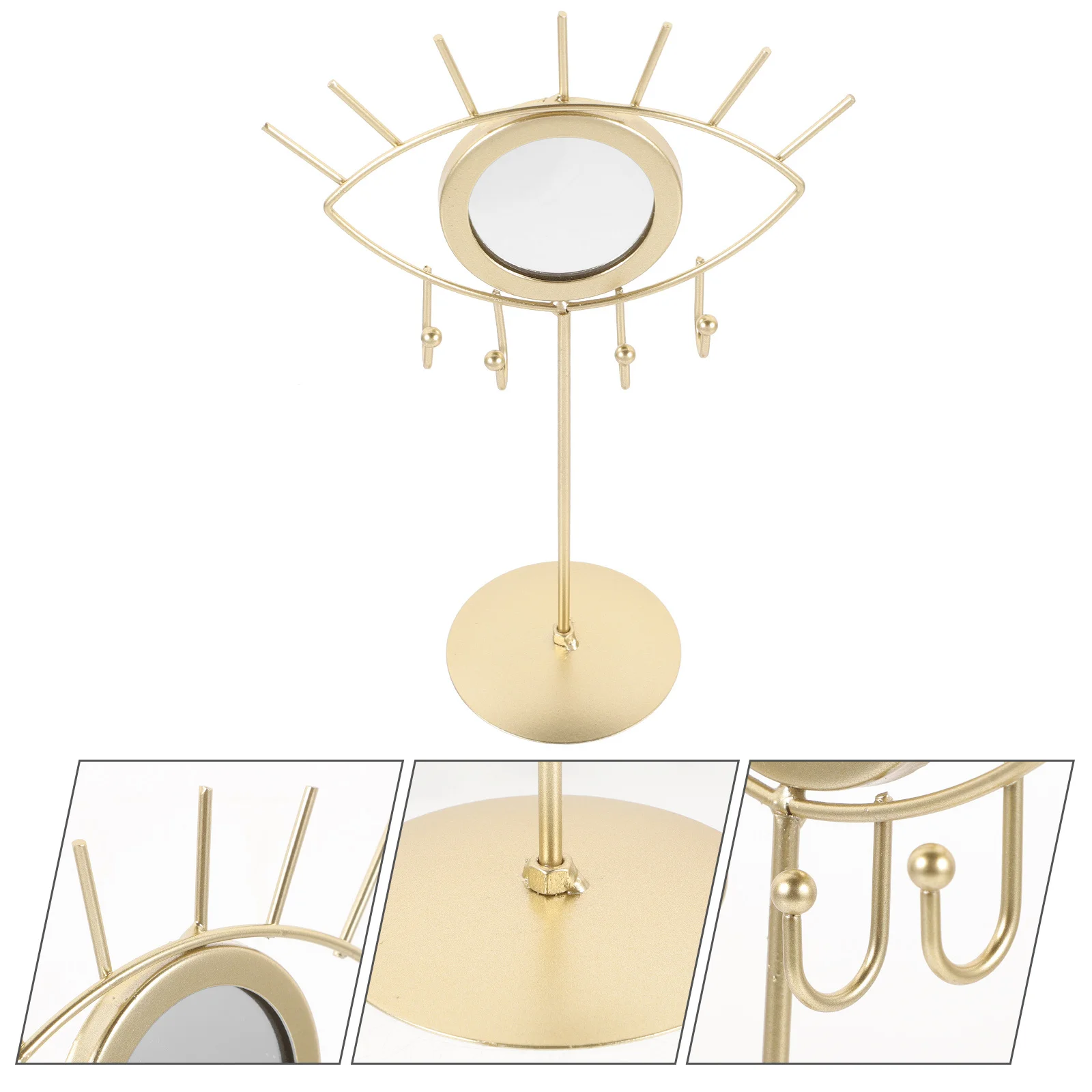 Eye Shape Makeup Mirror Earrings Rack Jewelry Display Stand Organizer Functional Necklace Holder Gift for Any Occasion