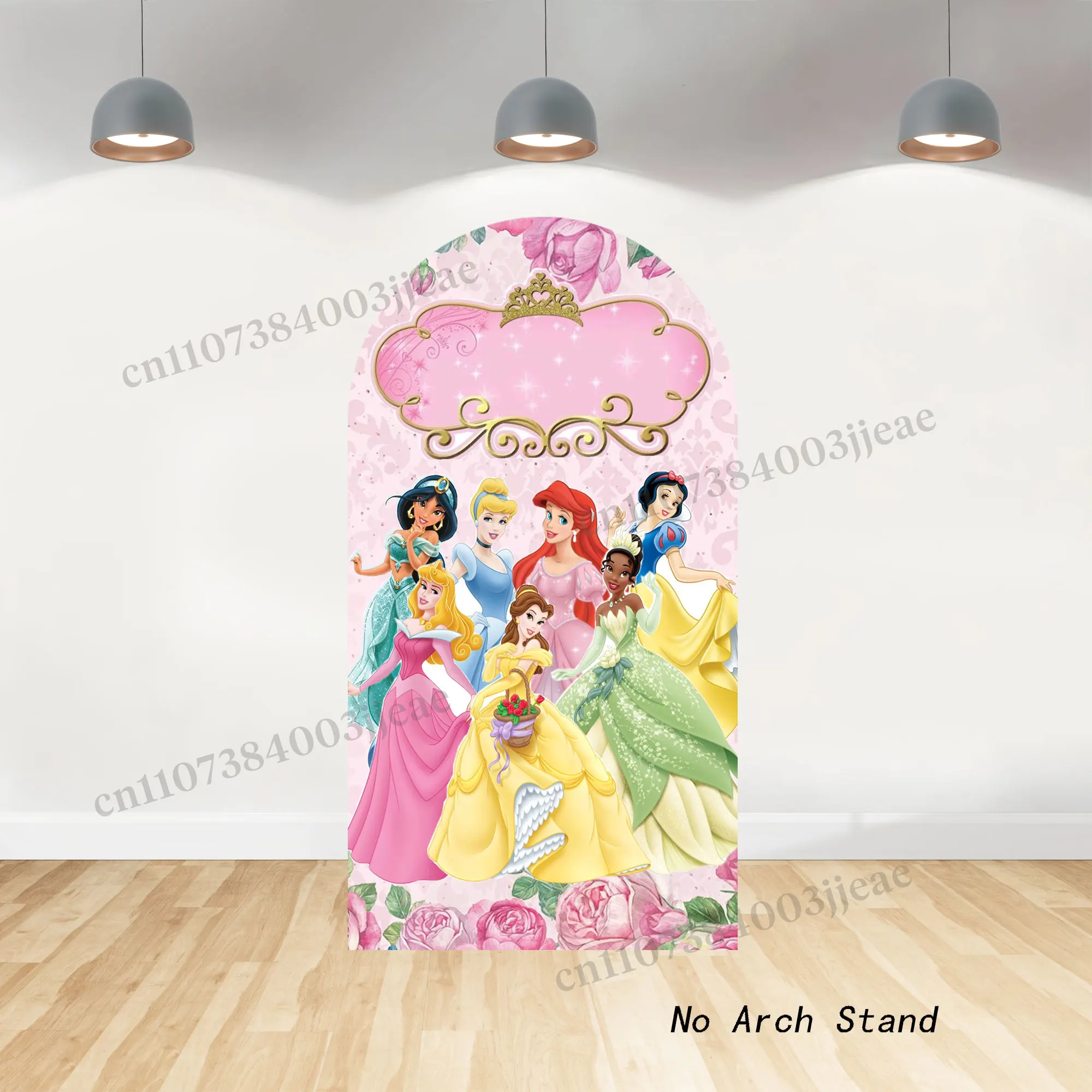 The Princess Party Decoration Arch Background Girl 1st Birthday Aurora Belle Cinderella Castle Backdrop Baby Shower Cover Poster