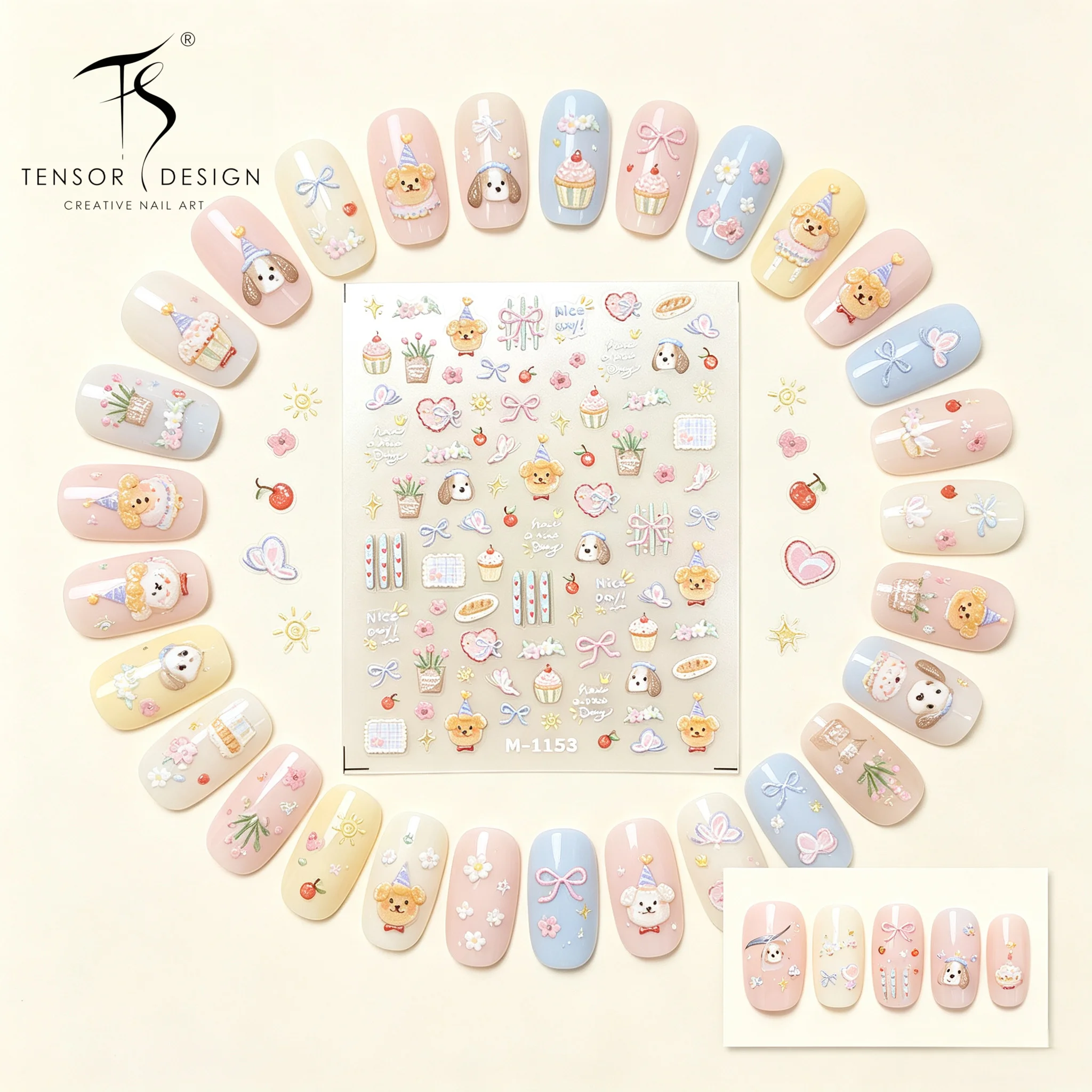 Nail Art Elegan - Autocollants pour ongles TENSOR NAIL, motif