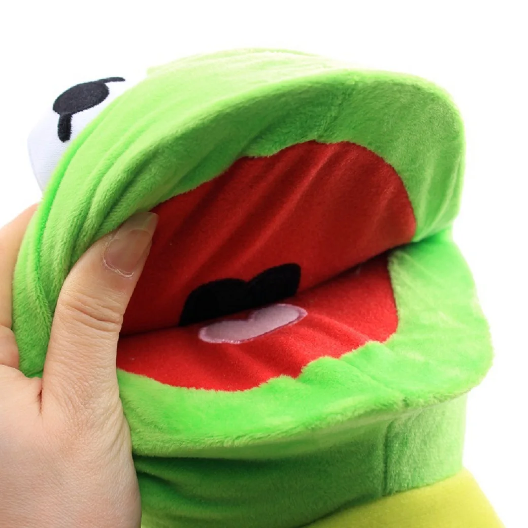 Kermit Der Frosch Lustige Plüschpuppe Handpuppe Schultasche Frosch Tier Plüschtiere Große Puppe Ventriloquist Performance Requisiten für Baby
