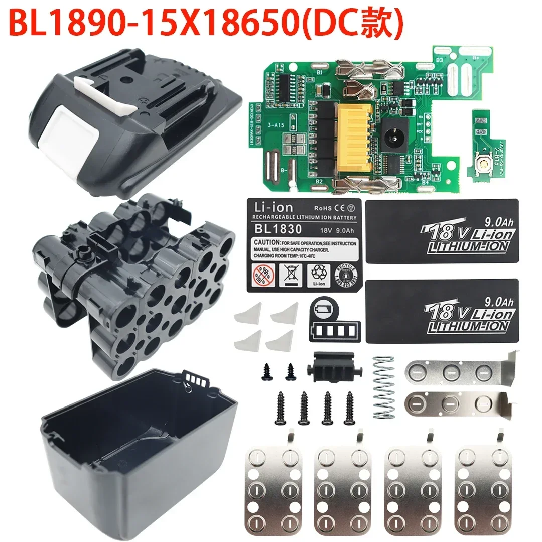 BL1890 DC Ingresso Custodia per batteria al litio Custodia per circuito di protezione PCB per Makita 18V 9.0Ah Etichetta BL1860 Batteria agli ioni