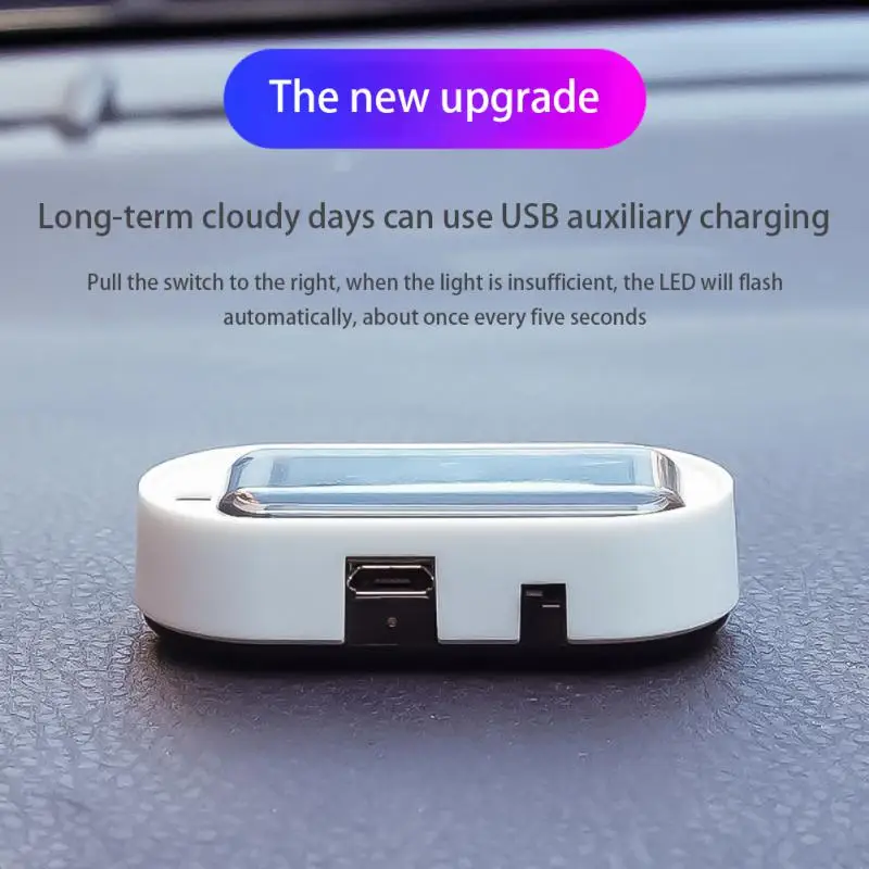 1PCS Solar Car LED Alarm Security Light Simulated Dummy Alarm Wireless Warning Anti-Theft Caution Lamp Flashing Imitation