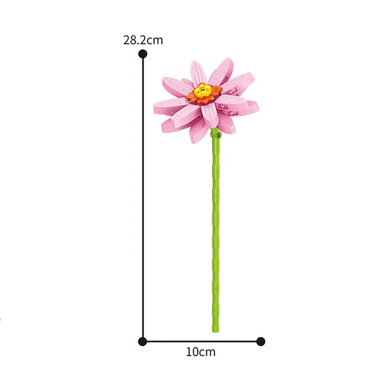Mooie bouwstenen bloemen roos lavendel lelie simulatie bloem MOC bakstenen woondecoratie Valentijnsdag meisje geschenken 8735 9093