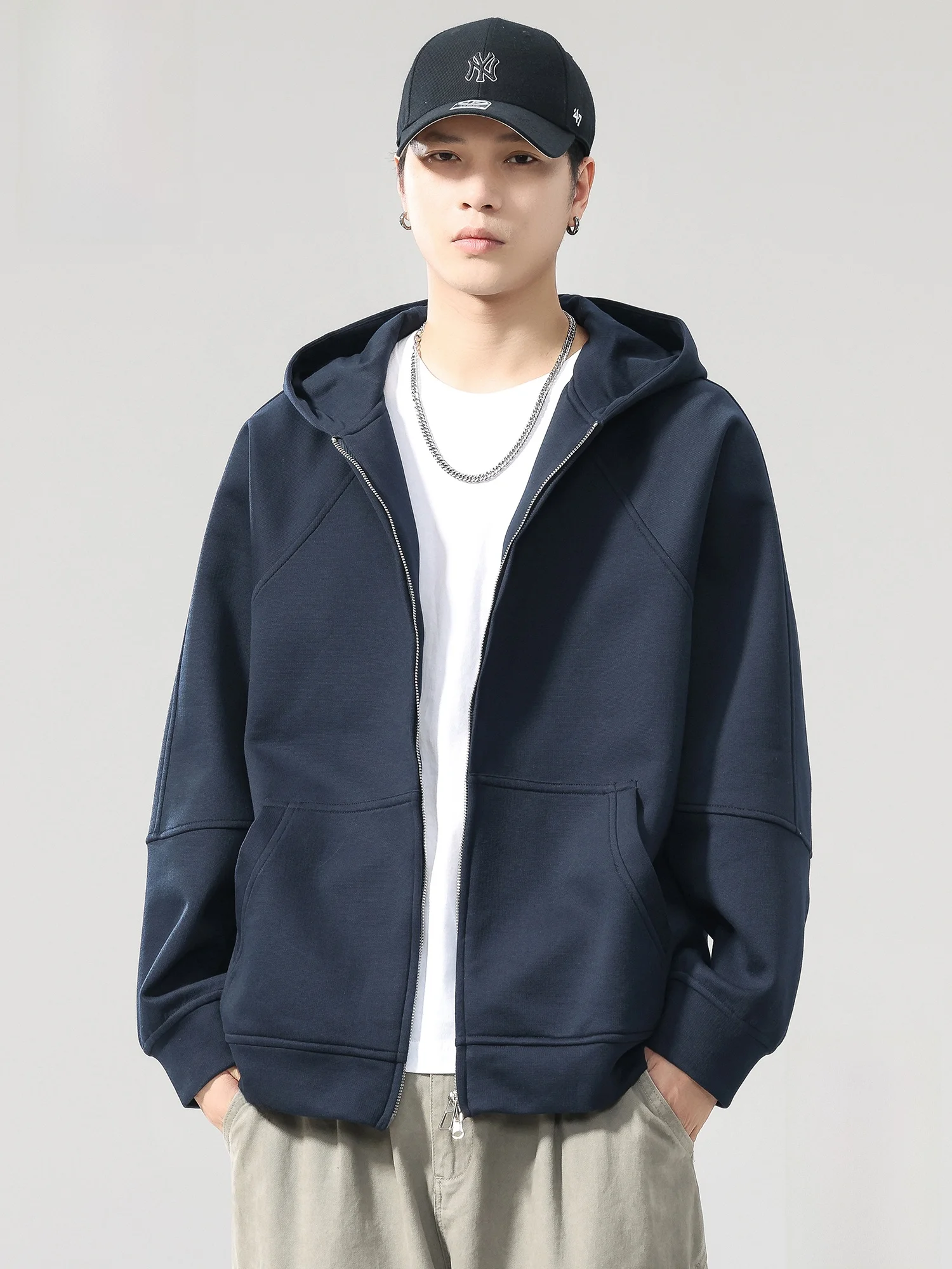 

Кардиган-толстовка Paul Frank M с капюшоном, свободный крой, повседневная спортивная одежда, однотонный, осенне-зимний, модный, удобный, из смесового хлопка