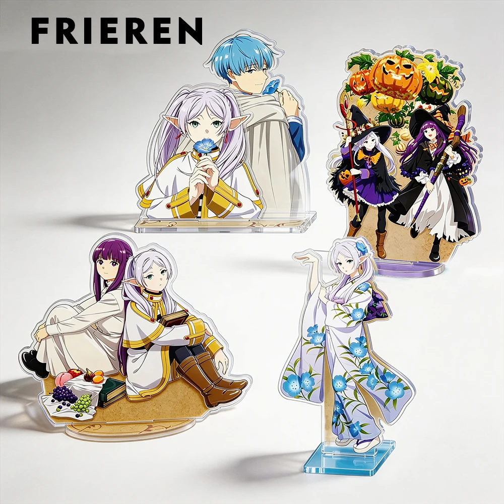 Anime FRIEREN Acrylic Stand Figure Keychain Himmel Fern Yukata Halloween Ver. Keyring Desktop Decor Kawaii Fans Gift